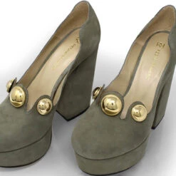 ROXANNE 135 - Ante Verde Regina Romero Zapato Plataforma Tacon Alto Para Dama En Piel -Reginaromero Regina Romero zapatilla plataforma Roxanne ante sage piel 7