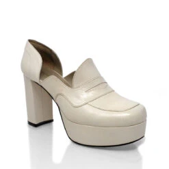 JOY 95 - Blanco Regina Romero Zapato Zapatilla Tacon Alto Para Dama En Piel 14 JOY 95 - Blanco Regina Romero Zapato Zapatilla Tacon Alto Para Dama En Piel -Reginaromero Regina Romero zapatilla plataforma mocasin Joy blanco piel 3