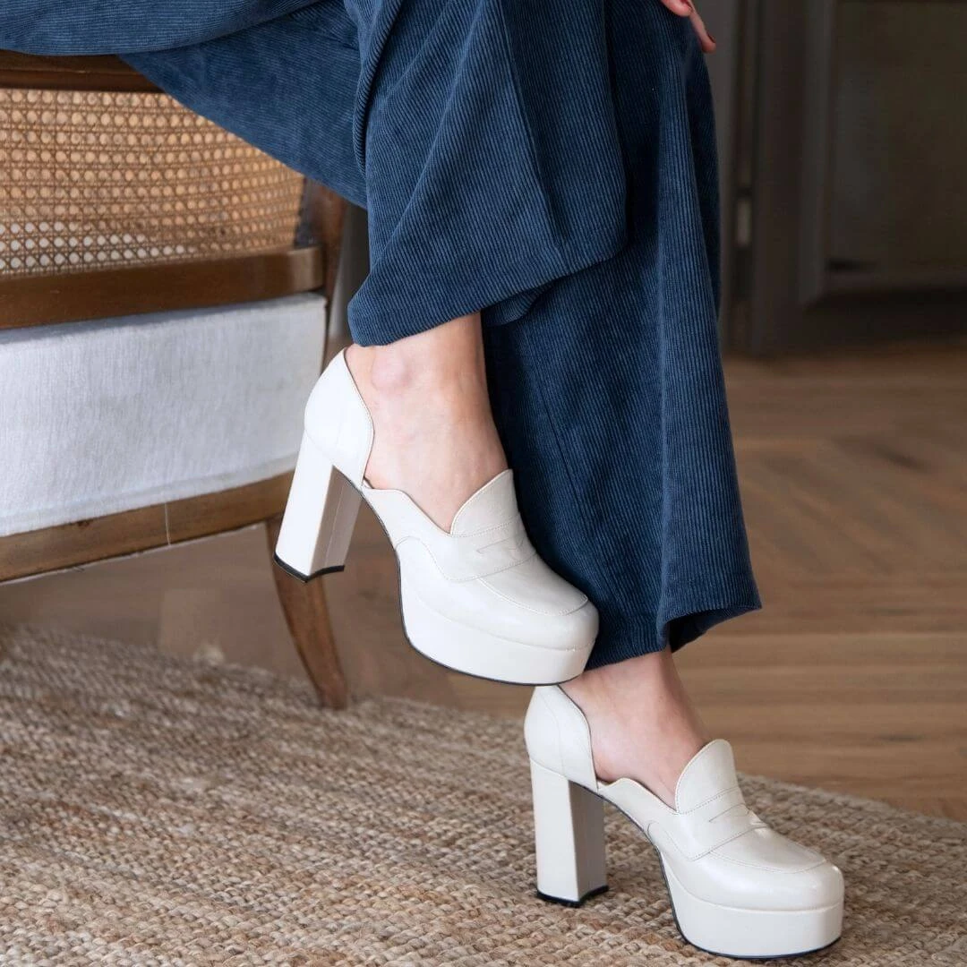 JOY 95 - Blanco Regina Romero Zapato Zapatilla Tacon Alto Para Dama En Piel 5 JOY 95 - Blanco Regina Romero Zapato Zapatilla Tacon Alto Para Dama En Piel - Imagen 3