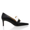 LONDON 60 - Negro Y Blanco Regina Romero Zapato Zapatilla Tacon Bajo Para Dama En Piel -Reginaromero Regina Romero zapatilla pump London negro blanco piel 1