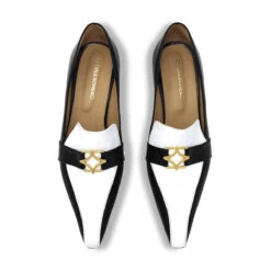 LONDON 60 - Negro Y Blanco Regina Romero Zapato Zapatilla Tacon Bajo Para Dama En Piel -Reginaromero Regina Romero zapatilla pump London negro blanco piel 2