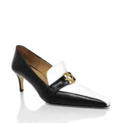 LONDON 60 - Negro Y Blanco Regina Romero Zapato Zapatilla Tacon Bajo Para Dama En Piel -Reginaromero Regina Romero zapatilla pump London negro blanco piel 3