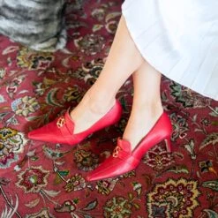 LONDON 60 - Rojo Regina Romero Zapato Zapatilla Tacon Bajo Para Dama En Piel -Reginaromero Regina Romero zapatilla pump London rojo piel 06