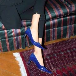 RICCARDI 60 - Azul Regina Romero Zapato Zapatilla Tacon Bajo Para Dama En Piel -Reginaromero Regina Romero zapatilla pump Riccardi azul piel 11