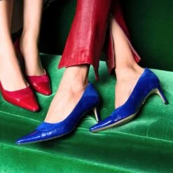 RICCARDI 60 - Azul Regina Romero Zapato Zapatilla Tacon Bajo Para Dama En Piel -Reginaromero Regina Romero zapatilla pump Riccardi azul piel 13