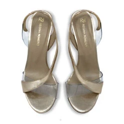 AXEL 85 - Champagne Regina Romero Zapato Sandalia Zapatilla Tacon Alto Para Dama En Piel -Reginaromero Regina Romero zapatilla sandalia Axel champagne piel 2