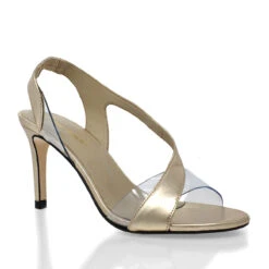 AXEL 85 - Champagne Regina Romero Zapato Sandalia Zapatilla Tacon Alto Para Dama En Piel -Reginaromero Regina Romero zapatilla sandalia Axel champagne piel 3