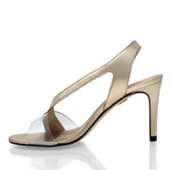 AXEL 85 - Champagne Regina Romero Zapato Sandalia Zapatilla Tacon Alto Para Dama En Piel -Reginaromero Regina Romero zapatilla sandalia Axel champagne piel 4