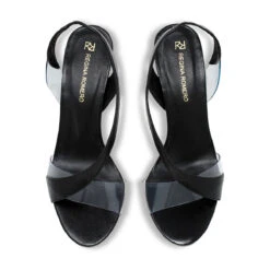 AXEL 85 - Negro Regina Romero Zapato Sandalia Zapatilla Tacon Alto Para Dama En Piel -Reginaromero Regina Romero zapatilla sandalia Axel negro piel 2