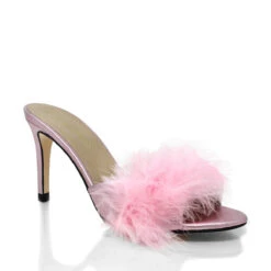 BARBIE 85 - Rosa Metalico Regina Romero Zapato Sandalia Zapatilla Tacon Alto Para Dama En Piel -Reginaromero Regina Romero zapatilla sandalia Barbie rosa metalico piel 3