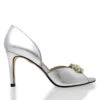 BELLINI 85 - Plata Regina Romero Zapato Sandalia Zapatilla Tacon Alto Para Dama En Piel -Reginaromero Regina Romero zapatilla sandalia Bellini plata piel 1