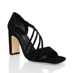 HADA 100 - Ante Negro Regina Romero Zapato Sandalia Zapatilla Tacon Alto Para Dama En Piel -Reginaromero Regina Romero zapatilla sandalia Hada antenegro piel 3