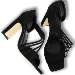 HADA 100 - Ante Negro Regina Romero Zapato Sandalia Zapatilla Tacon Alto Para Dama En Piel -Reginaromero Regina Romero zapatilla sandalia Hada antenegro piel 7