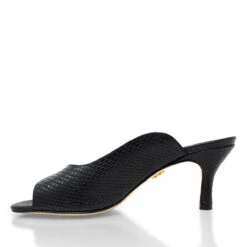 HOLBOX 60 - Negro Regina Romero Zapato Sandalia Zapatilla Tacon Bajo Para Dama En Piel -Reginaromero Regina Romero zapatilla sandalia Holbox negro piel 4