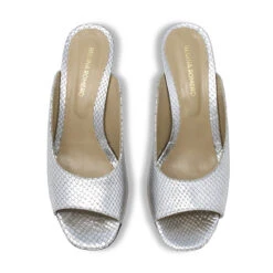 HOLBOX 60 - Plata Regina Romero Zapato Sandalia Zapatilla Tacon Bajo Para Dama En Piel -Reginaromero Regina Romero zapatilla sandalia Holboxplata piel 2