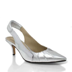 JONES 50 - Plata Regina Romero Zapato Zapatilla Tacon Bajo Para Dama En Piel -Reginaromero Regina Romero zapatilla sandalia Jones plata piel 3