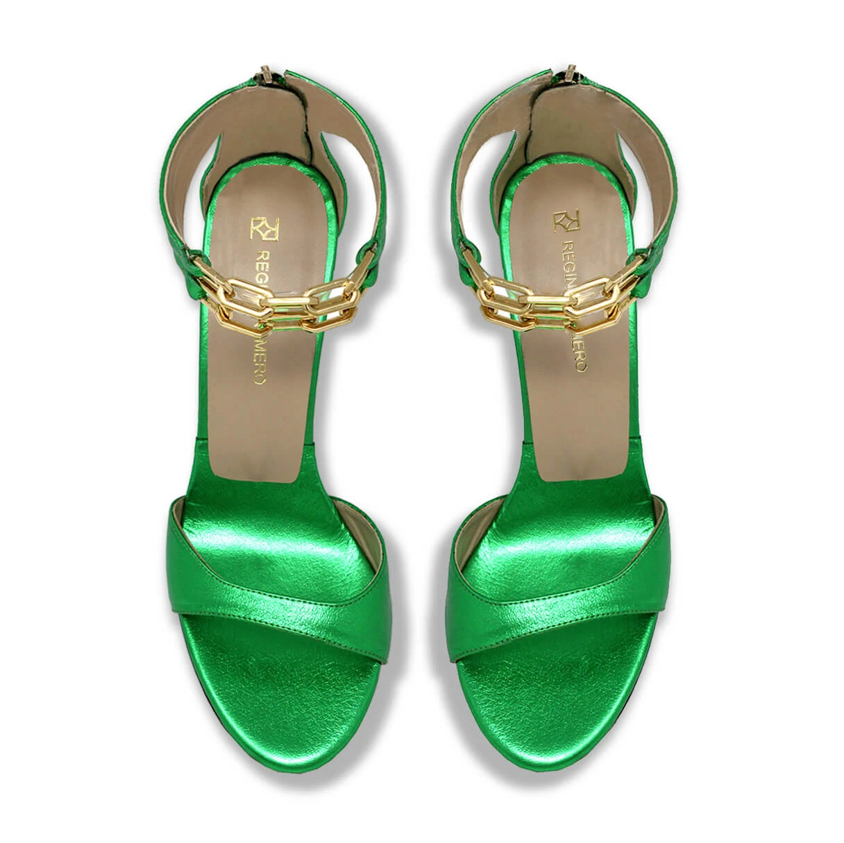 LORENA 85 - Verde Metalico Regina Romero Zapato Sandalia Zapatilla Tacon Alto Para Dama En Piel 8 LORENA 85 - Verde Metalico Regina Romero Zapato Sandalia Zapatilla Tacon Alto Para Dama En Piel - Imagen 6