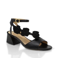 MIRACLE 50 - Negro Regina Romero Zapato Sandalia Zapatilla Tacon Bajo Para Dama En Piel -Reginaromero Regina Romero zapatilla sandalia MIracle negro ante piel 3