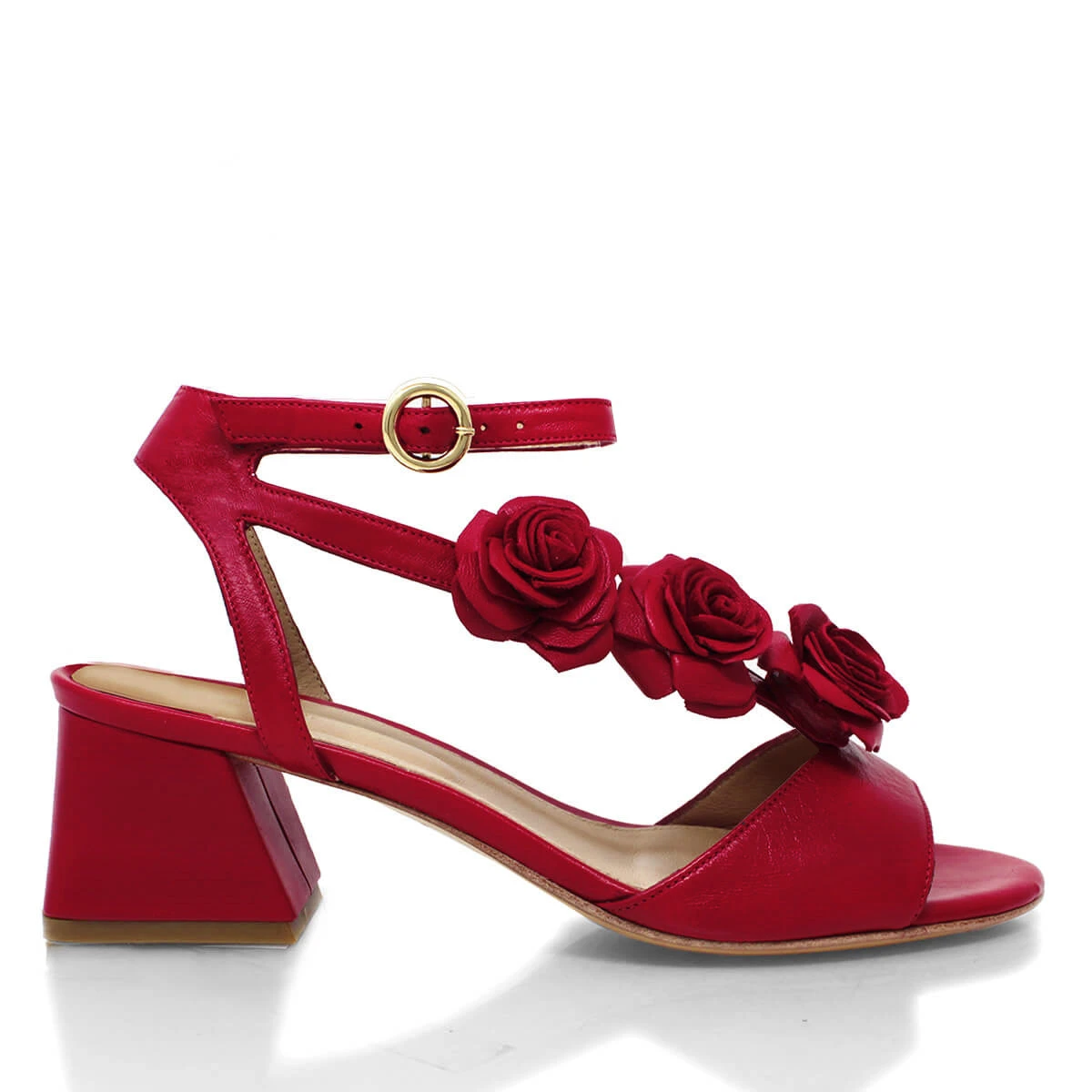 MIRACLE 50 - Rojo Regina Romero Zapato Sandalia Zapatilla Tacon Bajo Para Dama En Piel 3 MIRACLE 50 - Rojo Regina Romero Zapato Sandalia Zapatilla Tacon Bajo Para Dama En Piel