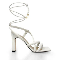 MIA 100 - Blanco Regina Romero Zapato Sandalia Zapatilla Tacon Alto Para Dama En Piel