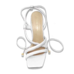 MIA 100 - Blanco Regina Romero Zapato Sandalia Zapatilla Tacon Alto Para Dama En Piel -Reginaromero Regina Romero zapatilla sandalia Mia blanco piel 2