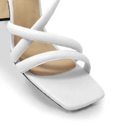 MIA 100 - Blanco Regina Romero Zapato Sandalia Zapatilla Tacon Alto Para Dama En Piel -Reginaromero Regina Romero zapatilla sandalia Mia blanco piel 6