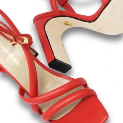 MIA 100 - Coral Regina Romero Zapato Sandalia Zapatilla Tacon Alto Para Dama En Piel -Reginaromero Regina Romero zapatilla sandalia Mia naranja piel 7