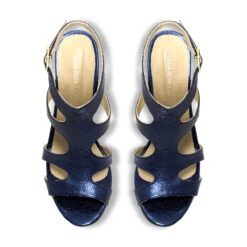 MILA 85 - Azul Metalico Regina Romero Zapato Sandalia Zapatilla Tacon Alto Para Dama En Piel -Reginaromero Regina Romero zapatilla sandalia Mila ontanio piel 2