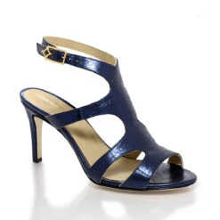 MILA 85 - Azul Metalico Regina Romero Zapato Sandalia Zapatilla Tacon Alto Para Dama En Piel -Reginaromero Regina Romero zapatilla sandalia Mila ontanio piel 3