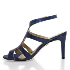 MILA 85 - Azul Metalico Regina Romero Zapato Sandalia Zapatilla Tacon Alto Para Dama En Piel -Reginaromero Regina Romero zapatilla sandalia Mila ontanio piel 4