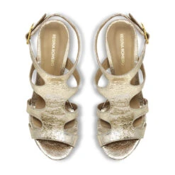 MILA 85 - Oro Regina Romero Zapato Sandalia Zapatilla Tacon Alto Para Dama En Piel -Reginaromero Regina Romero zapatilla sandalia Mila oro piel 2