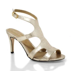 MILA 85 - Oro Regina Romero Zapato Sandalia Zapatilla Tacon Alto Para Dama En Piel -Reginaromero Regina Romero zapatilla sandalia Mila oro piel 3