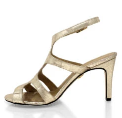 MILA 85 - Oro Regina Romero Zapato Sandalia Zapatilla Tacon Alto Para Dama En Piel -Reginaromero Regina Romero zapatilla sandalia Mila oro piel 4