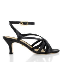 MIRA 60 - Negro Regina Romero Zapato Sandalia Zapatilla Tacon Bajo Para Dama En Piel