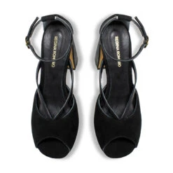 CAPRI 95 - Negro Regina Romero Zapato Zapatilla Tacon Alto Para Dama En Piel -Reginaromero Regina Romero zapatilla sandalia Olimpia negro piel ante 2