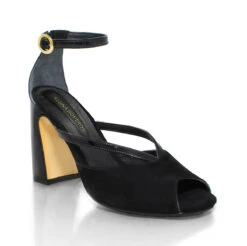 CAPRI 95 - Negro Regina Romero Zapato Zapatilla Tacon Alto Para Dama En Piel -Reginaromero Regina Romero zapatilla sandalia Olimpia negro piel ante 3
