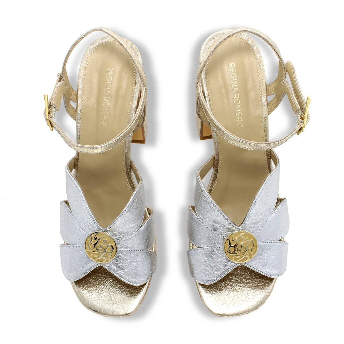 TRIXIE 95 - Oro Y Plata Regina Romero Zapato Zapatilla Tacon Alto Para Dama En Piel 10 TRIXIE 95 - Oro Y Plata Regina Romero Zapato Zapatilla Tacon Alto Para Dama En Piel - Imagen 8