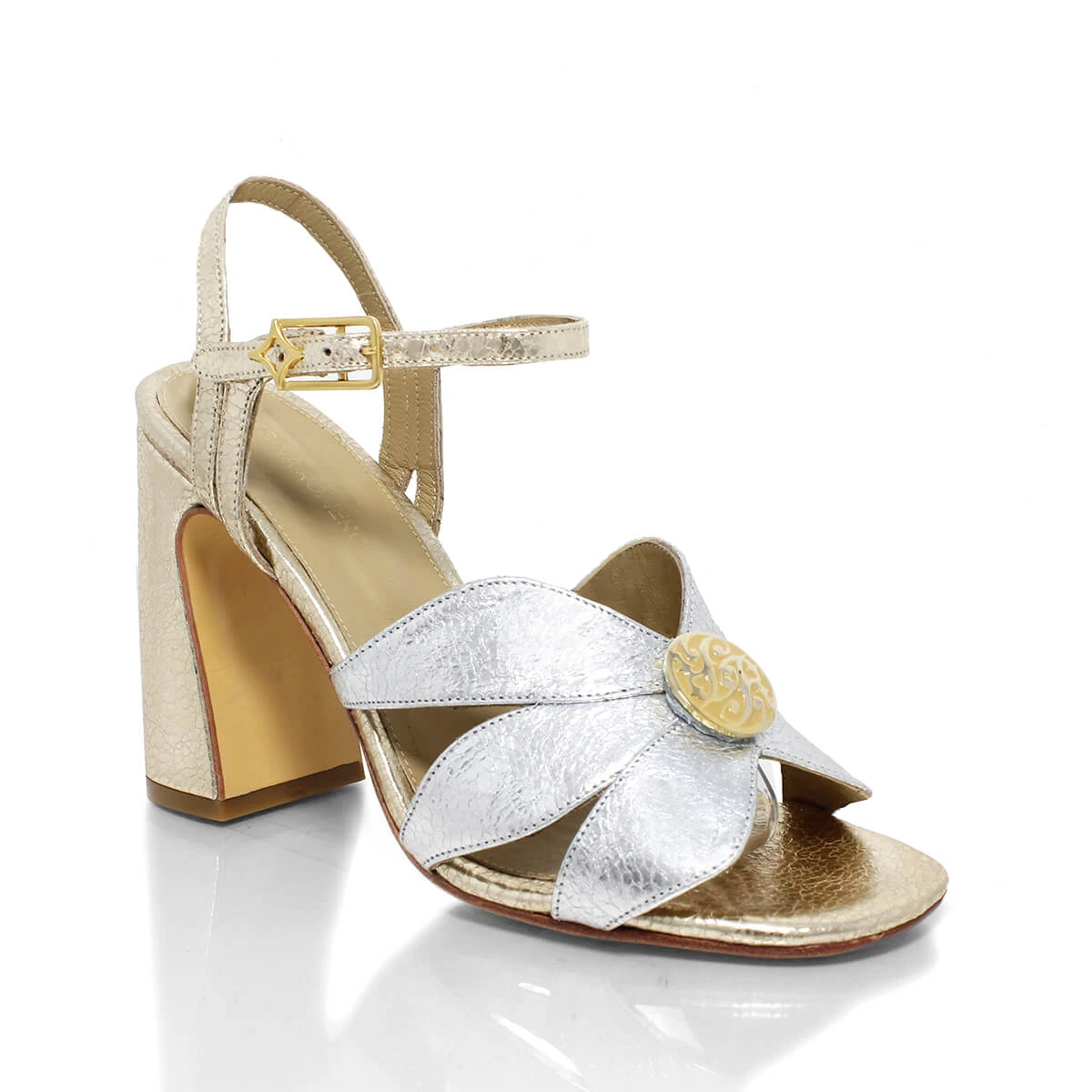 TRIXIE 95 - Oro Y Plata Regina Romero Zapato Zapatilla Tacon Alto Para Dama En Piel 8 TRIXIE 95 - Oro Y Plata Regina Romero Zapato Zapatilla Tacon Alto Para Dama En Piel - Imagen 6