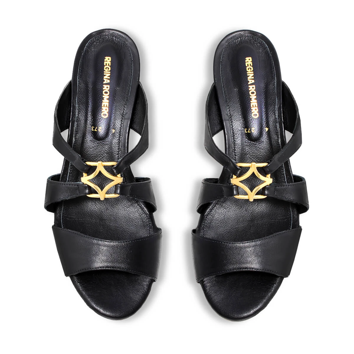 VINCI 50 - Negro Regina Romero Zapato Sandalia Zapatilla Tacon Bajo Para Dama En Piel 9 VINCI 50 - Negro Regina Romero Zapato Sandalia Zapatilla Tacon Bajo Para Dama En Piel - Imagen 7