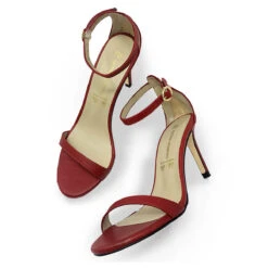 YVETTE 85 - Rojo Regina Romero Zapato Sandalia Zapatilla Tacon Alto Para Dama En Piel -Reginaromero Regina Romero zapatilla sandalia Yvette rojo piel 7