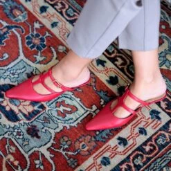 Reginaromero -Reginaromero Regina Romero zapatilla sandalia kitten Silvia rojo piel 10