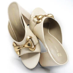 BASS 75 - Latte Regina Romero Zapato Sandalia Zapatilla Tacon Alto Para Dama En Piel -Reginaromero Regina Romero zapatilla sandalia mule Bass blanco piel 7