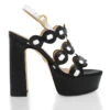 AGNI 135 - Negro Y Blanco Regina Romero Zapato Sandalia Plataforma Tacon Alto Para Dama En Piel -Reginaromero Regina Romero zapatilla sandalia plataforma Agni negro piel 1