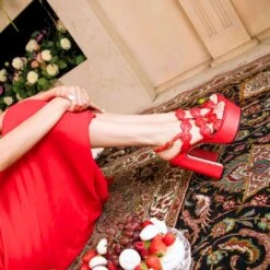 AGNI 135 - Rojo Y Naranja Regina Romero Zapato Sandalia Plataforma Tacon Alto Para Dama En Piel 12 AGNI 135 - Rojo Y Naranja Regina Romero Zapato Sandalia Plataforma Tacon Alto Para Dama En Piel -Reginaromero Regina Romero zapatilla sandalia plataforma Agni rojo piel 08