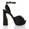 BERNADETTE 125 - Negro Regina Romero Zapato Sandalia Plataforma Tacon Alto Para Dama En Piel -Reginaromero Regina Romero zapatilla sandalia plataforma Bernardette negro piel 1