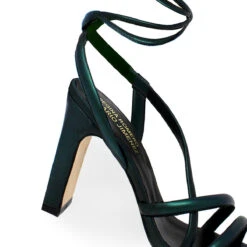 JULIETTE 100 - Verde Ahumado Regina Romero Zapato Sandalia Zapatilla Tacon Alto Para Dama En Piel -Reginaromero Regina Romero zapatilla sandalia plataforma Juliette verde piel 5