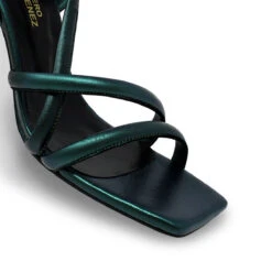JULIETTE 100 - Verde Ahumado Regina Romero Zapato Sandalia Zapatilla Tacon Alto Para Dama En Piel -Reginaromero Regina Romero zapatilla sandalia plataforma Juliette verde piel 6