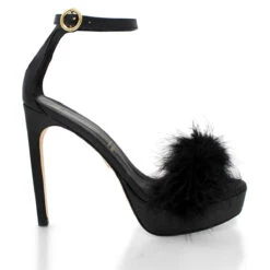 CARRIE 125 - Negro Regina Romero Zapato Sandalia Plataforma Tacon Alto Para Dama En Piel