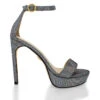 LAURA 125 - Glitter Plata Regina Romero Zapato Sandalia Plataforma Tacon Alto Para Dama En Piel -Reginaromero Regina Romero zapatilla sandalia plataforma Laura plata piel 1