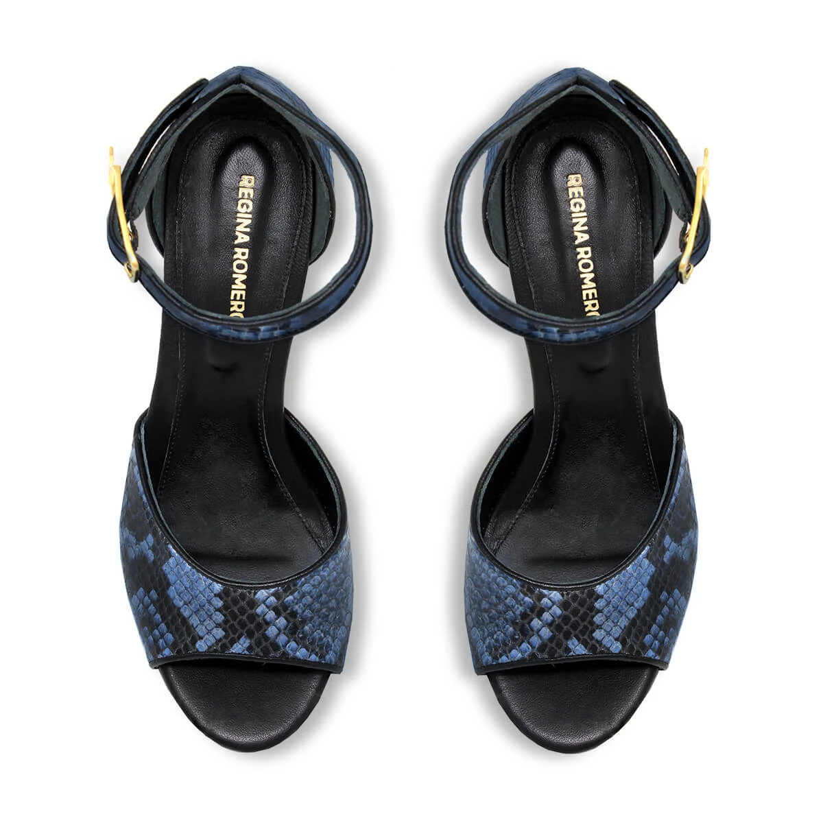 MARCE 135 - Azul Regina Romero Zapato Sandalia Plataforma Tacon Alto Para Dama En Piel - Imagen 6